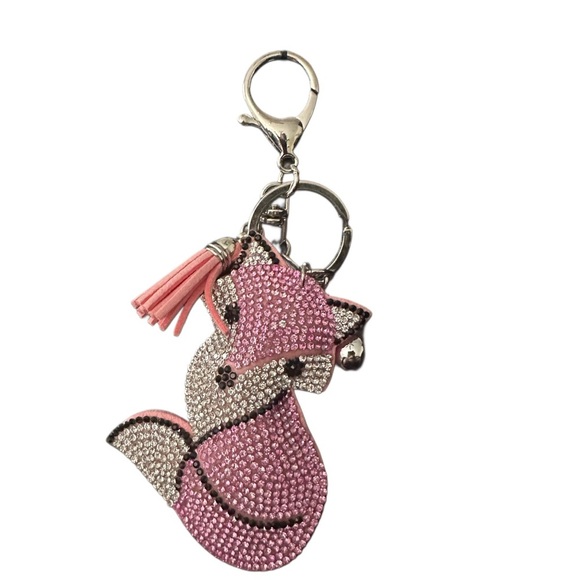 Rampage Accessories - Rampage Pink and Silver Fox Bag Charm NWT